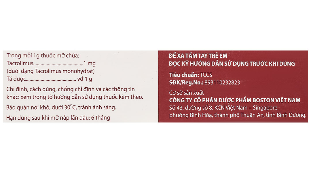 Thuốc mỡ bôi da TACROLIM 0.1% trị viêm da cơ địa tuýp 10g - 8